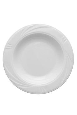 Arca, porcelanowy biały talerz głęboki, śr.22.5cm
