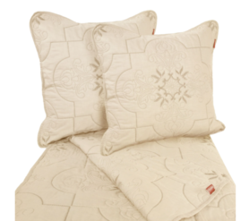 Edoardo, narzuta w kolorze kremowym w komplecie z poszewkami , wym.200x220cm+2szt.45x45cm