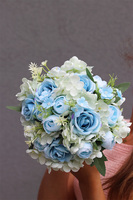 Light Blue, flowerbox z błękitną różą, wys.25cm