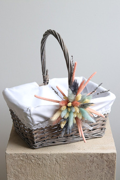 OD RĘKI Chatka, dekorowany koszyczek wielkanocny, wys.31cm 