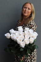 Roses, bukiet róż, kremowe