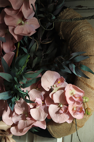 Elanea Orchid Juta, efektowny wianek na drzwi, wym.53x90cm