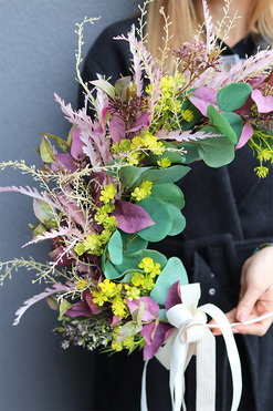 OD RĘKI Subtelle Renie, wianek na drzwi na obręczy, rozp.45cm