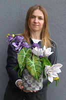 Ristretta Etno, kompozycja kwiatowa z orchideą