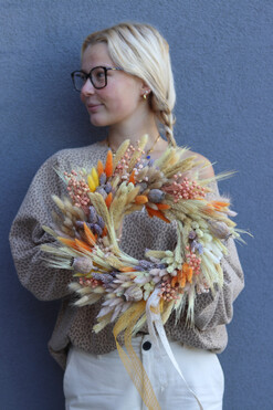 Farmerski, jesienny wianek z suszem, rozp.36cm