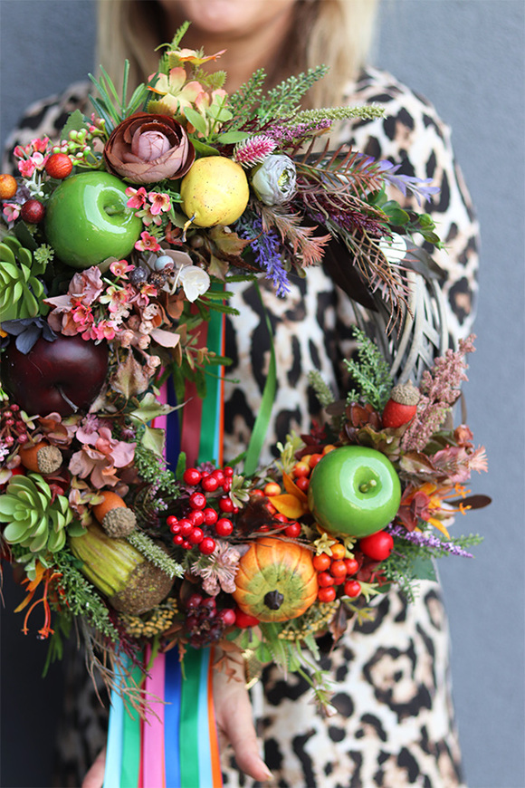 Augustino Frutina, asymetryczny jesienny wianek