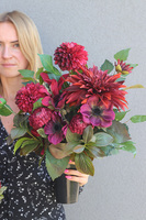 Bordo Katerra, jesienny bukiet nagrobny we wkładzie, dł.45cm