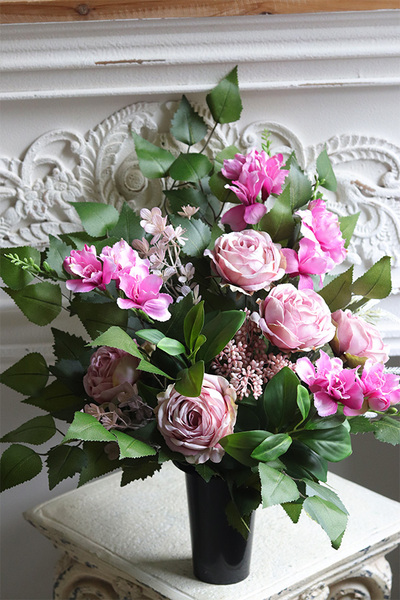 Różowa Medra, komplet dekoracji nagrobnych