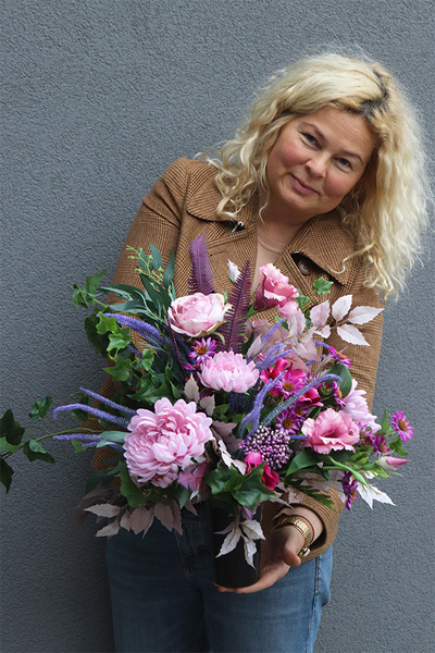 Pink Flowers, komplet dekoracji nagrobnych