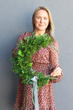 Zioła Subtelle, zielony wianek na obręczy, rozp.43cm