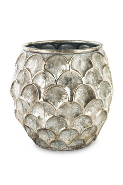 Mardin Silver B, metalowa donica, wym.28x25cm 