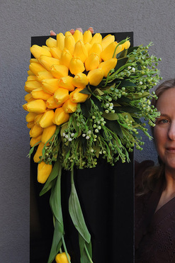 Tulippo New Design Yellow, komplet dekoracji nagrobnych, kompozycja + bukiet