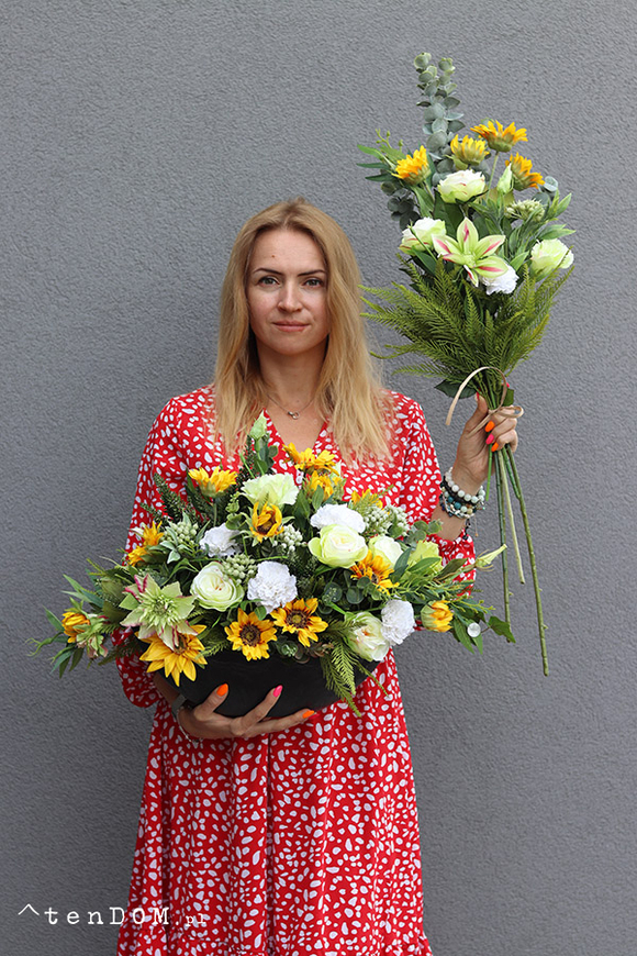 Słoneczne Dni, kompozycja nagrobna w naczyniu