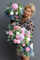 pastelowy bukiet nagrobny w misie, Kerrata Pink