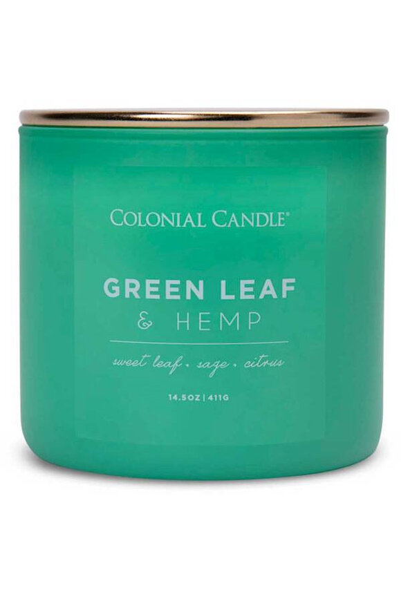 Green Leaf & Hemp sojowa świeca zapachowa, Pop of Color