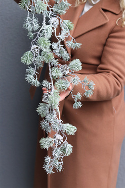 Mroźna, zielona girlanda zimowa modrzew, dł.90cm