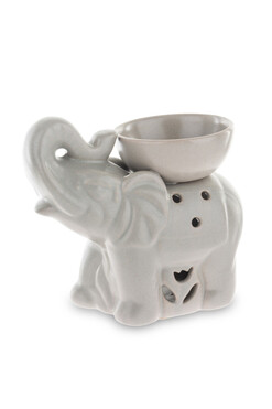 Elephant, ceramiczny kominek zapachowy, szary, wym.14x16x8cm 