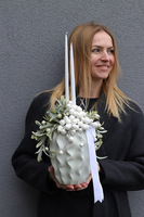 Pearl Winter, świąteczny stroik ze świecami