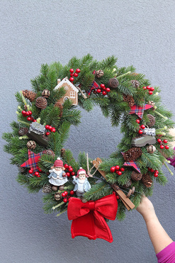 Świąteczna Przygoda 2, świąteczny wianek na drzwi, śr.50cm 