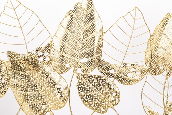 Golden Leaves, decor ścienny z liśćmi, wym. 65x118x3cm