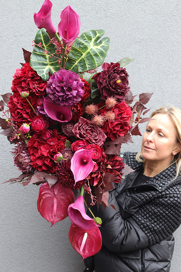 Bordo Cherry 2, komplet dekoracji nagrobnych