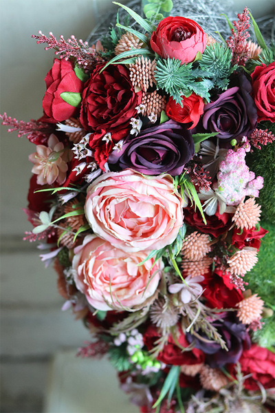 kompozycja nagrobna, Serce Rosalia, wym.17x50x33cm