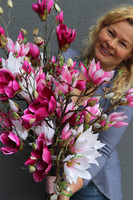 bukiet różowych kwiatów, Magnolie Moko M, dł.83cm