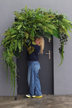 Green World, obfita zielona girlanda, dł.150cm + zwisy po obu stronach 70cm