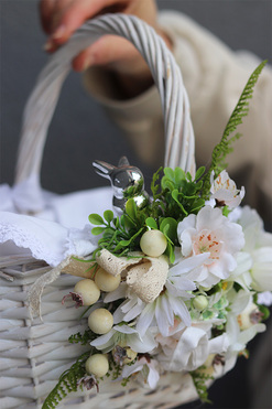 Bunny Helie, dekorowany koszyczek wielkanocny, wys.27cm