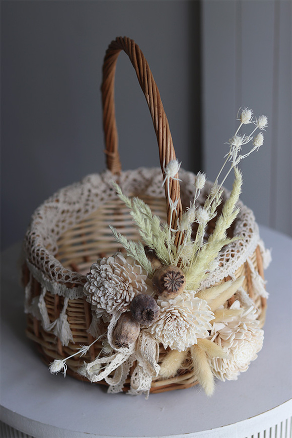 Boho Hippie, dekorowany koszyczek wielkanocny