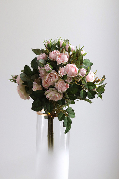 Rosalie, gałązka sztucznej róży, brzoskwiniowa