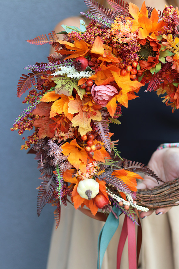 Sophie, asymetryczny jesienny wianek