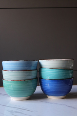 Blue Line, miski do zupy, kpl.6szt, śr.14cm