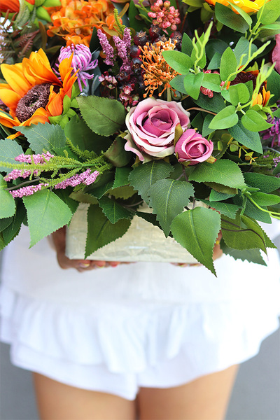 kompozycja w gąbce, bez naczynia, do własnej donicy, Jesienne Westchnienie