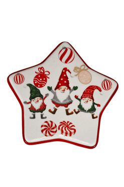 Homemade XMAS, ręcznie malowany pojemnik na ciastka I, wym.9x17x17cm