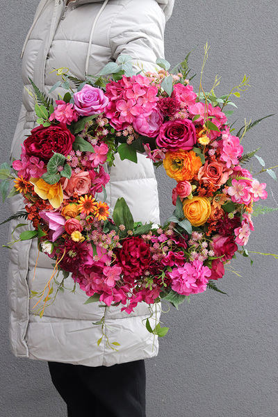 Kolorowa Eva, wianek dekoracyjny na drzwi