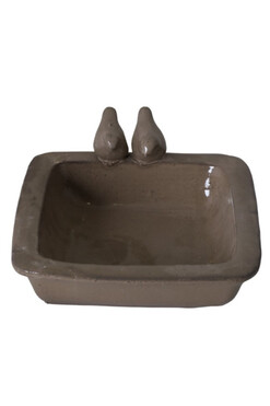 Dalida, poidło dla ptaków kwadratowe, beżowe B, wym.:29x25x10.5cm