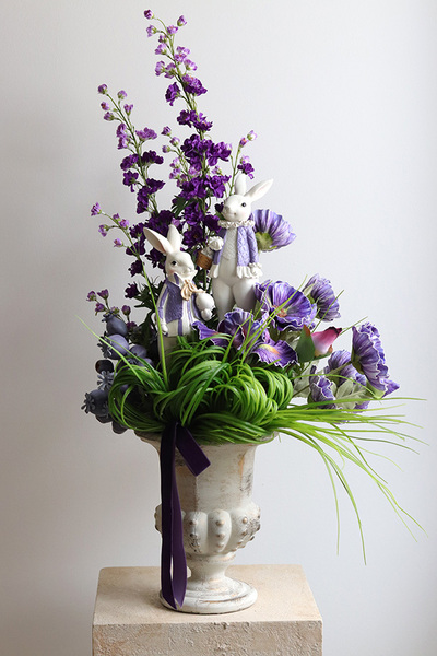 Violette, elegancka kompozycja wiosenna, wym.80x38x32cm