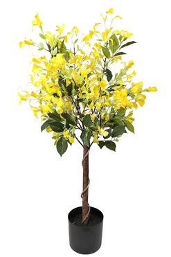 Wiciokrzew Żółty, sztuczna roślina drzewo w donicy, wys.90cm