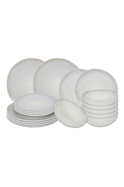 Bonita White, komplet obiadowy dla 6 osób, 18 elementów 