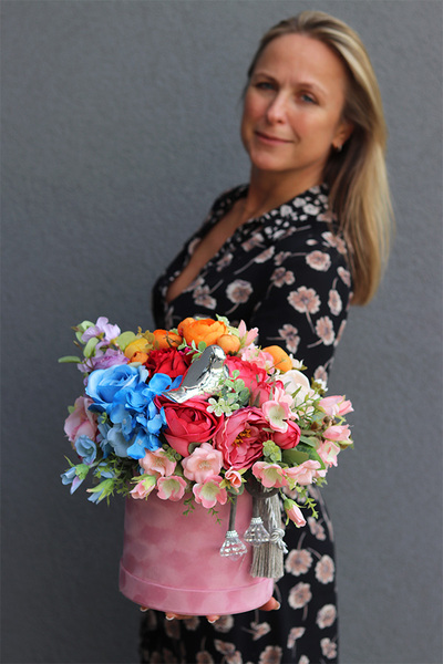 Tęcza Crystalas L, kolorowy flowerbox z chwostem