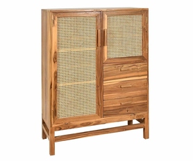 Bari, wysoka szafka z drewna tekowego, wym.41x94x127cm 