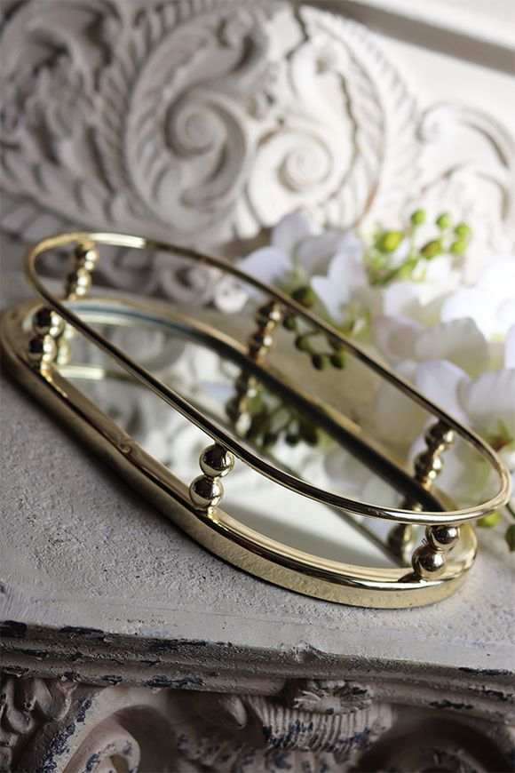 owalna lustrzana taca, Lux Villa Gold Glamour