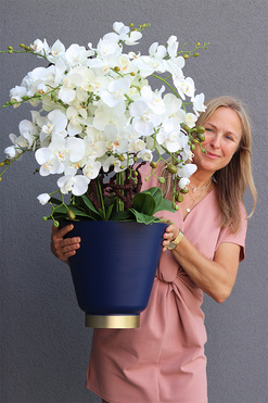 Niebieska Flotylla, elegancki sztuczny storczyk, wys.84cm