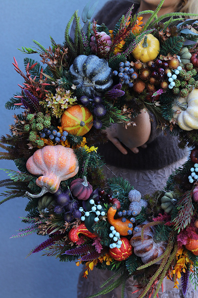 Autumn Excellence, jesienny wianek z owocami dyni, rozp.68cm