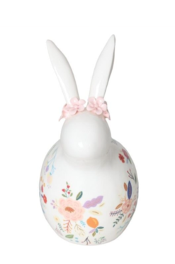 Floral Easter, figurka zając wielkanocny w kwiatki E, wym.10.9x17.7x23.3cm