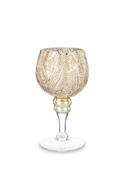 Golden Leaf A, elegancki świecznik kielich, wys.20cm