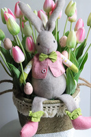 Tulipanowy Król, wiosenny stroik z zajączkiem