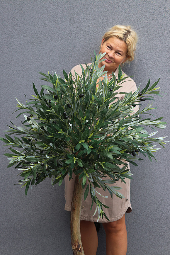 Oliwka Ares Blue, sztuczne drzewko w kobaltowej donicy