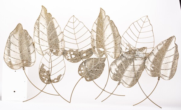Golden Leaves, decor ścienny z liśćmi, wym. 65x118x3cm